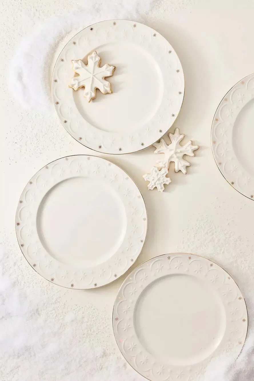 Anthropologie New York City Ballet Stoneware Dinner / Side Plates Set Of 8